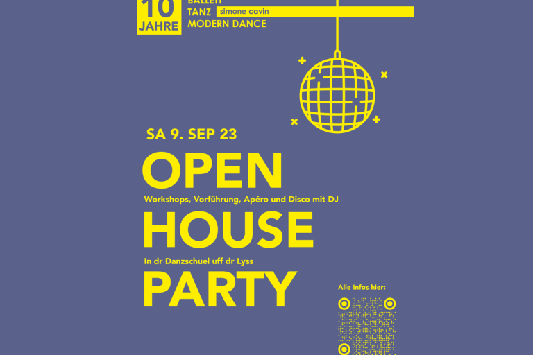 Open House Party 23, Workshops, Vorführung, Apero und Disco